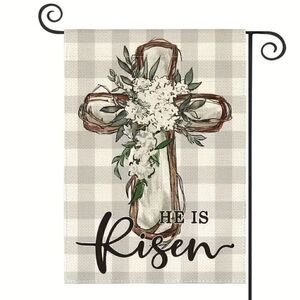 He Is Risen Garden Flag Womens Casual Easter Home Yard Decor 12” x 18” New